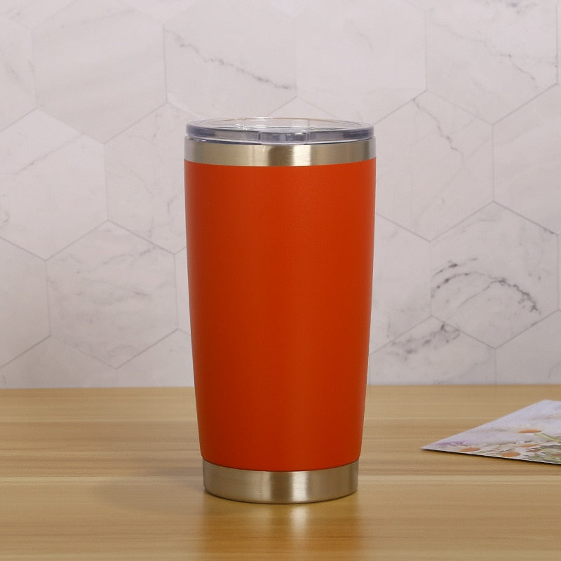 20oz Thermal Beer Mug Cups Stainless Steel Coffee Thermos Water Bottle Vacuum Insulated Leakproof With Lids Tumbler
