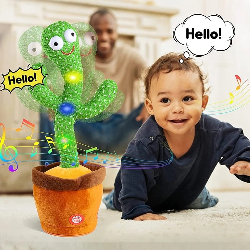 Funny Dancing Cactus Electric Plush Toy 120 Songs Singing Cactus Stuffed Toy Repeat What You Said Childhood Education Doll Gift