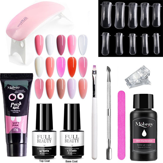 10pcs Nail Polish Gel Nail Kit 15ml Quick Building UV Nail PolishGel Extensions Acrylic Gel Nail Tool Art Set