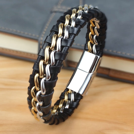 Viking Golden Bts Couple Braclet on Hand Bracelets For Women Stainless Steel Boho Men's Chain Hard Bracelets Jewelry Wholesale