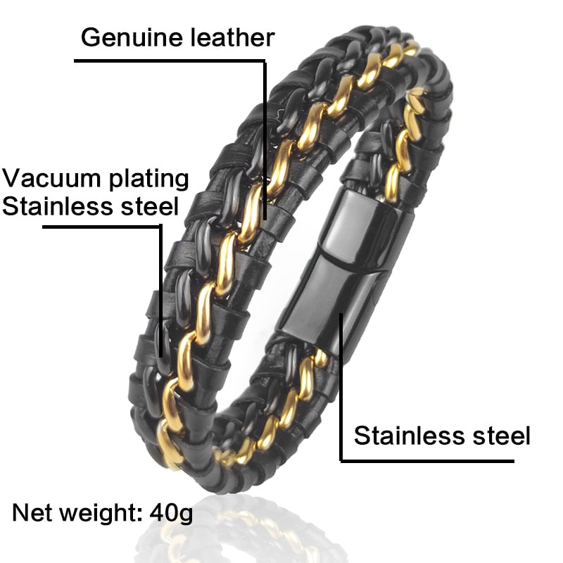 Viking Golden Bts Couple Braclet on Hand Bracelets For Women Stainless Steel Boho Men's Chain Hard Bracelets Jewelry Wholesale