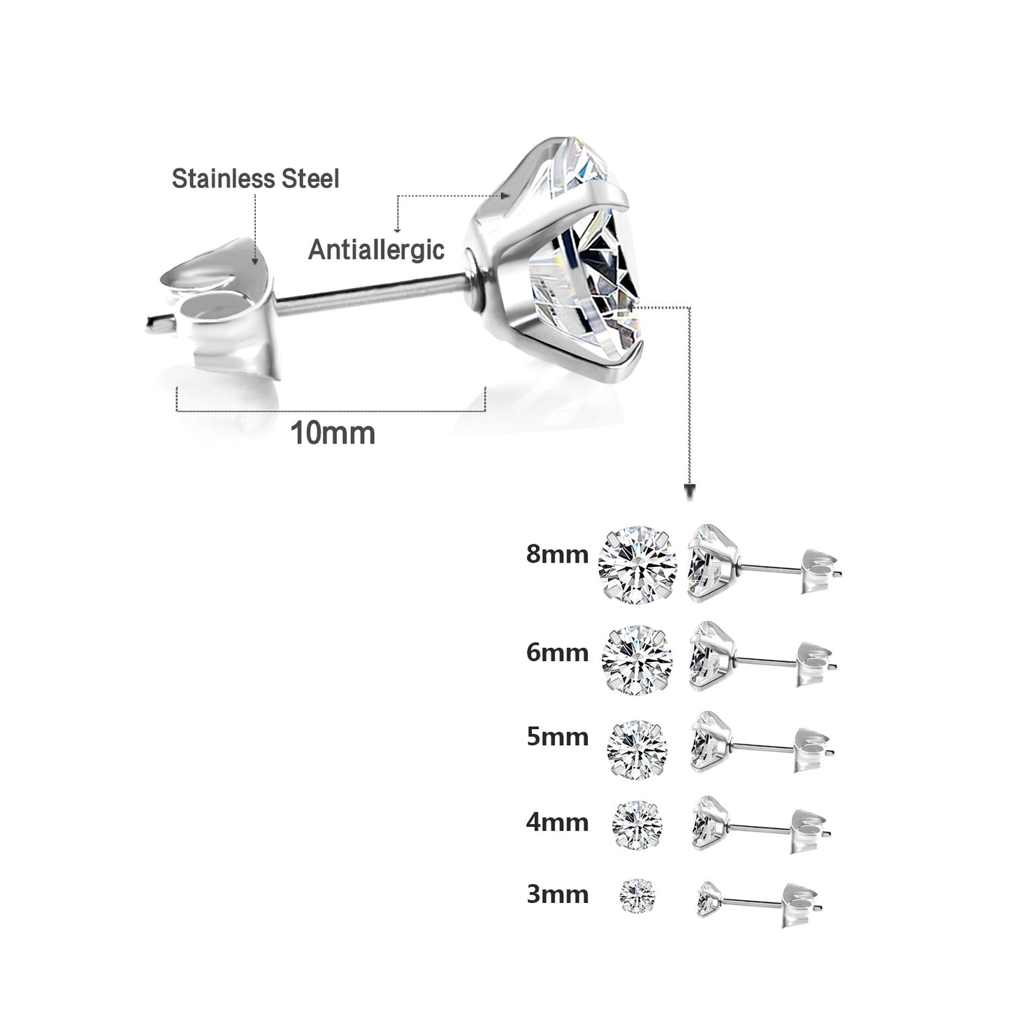 2022 Crystal Earrings for Women Round Gold Silver color Zircon Fashion Jewelry accessories brinco Gift Wholesale