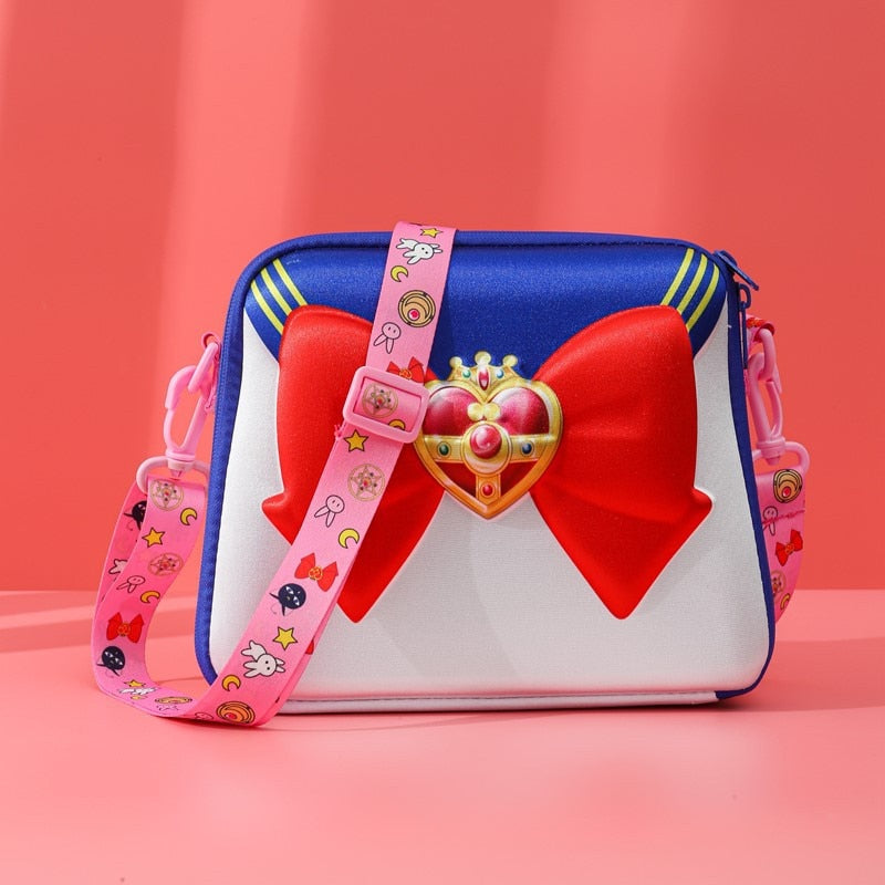 Anime Tsukino Usagi 3D Cartoon Bow Shoulder Bag Makeup Pouch Lolita Sailor Moon Zipper high-capacity Travel Crossbody Bags