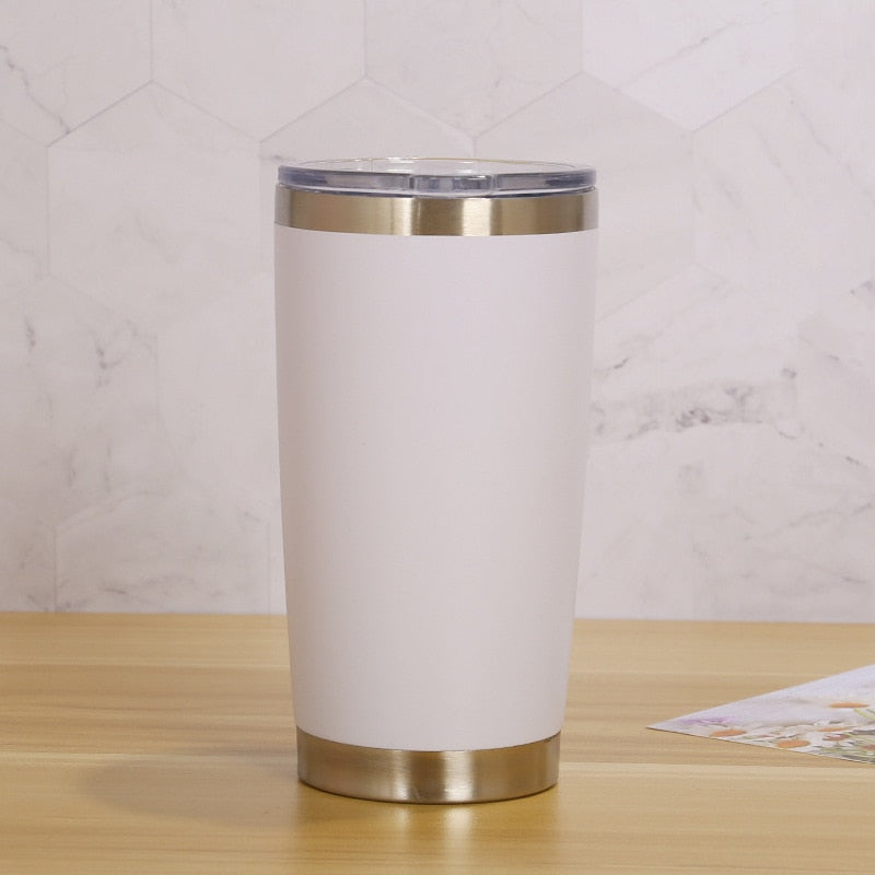 20oz Thermal Beer Mug Cups Stainless Steel Coffee Thermos Water Bottle Vacuum Insulated Leakproof With Lids Tumbler