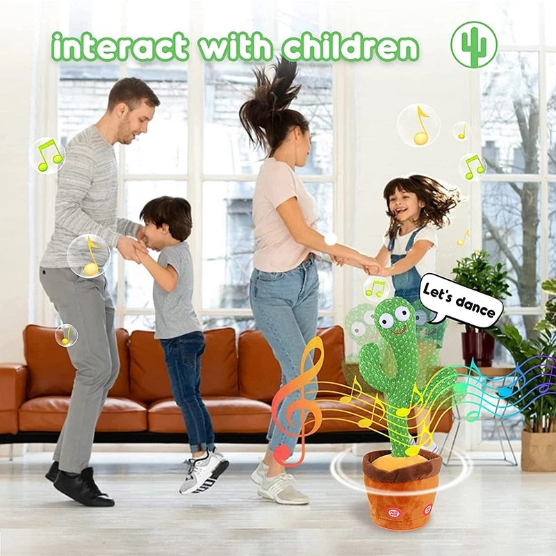 Funny Dancing Cactus Electric Plush Toy 120 Songs Singing Cactus Stuffed Toy Repeat What You Said Childhood Education Doll Gift