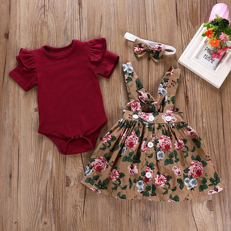 Humor Bear Summer Baby Clothes Brand New Rompers Clothing Fashion Cute Cherry Prints Kids Clothing+ Hat Toddler Girl dress