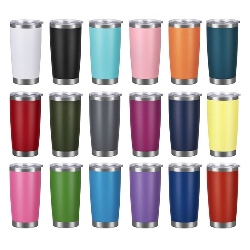 20oz Thermal Beer Mug Cups Stainless Steel Coffee Thermos Water Bottle Vacuum Insulated Leakproof With Lids Tumbler