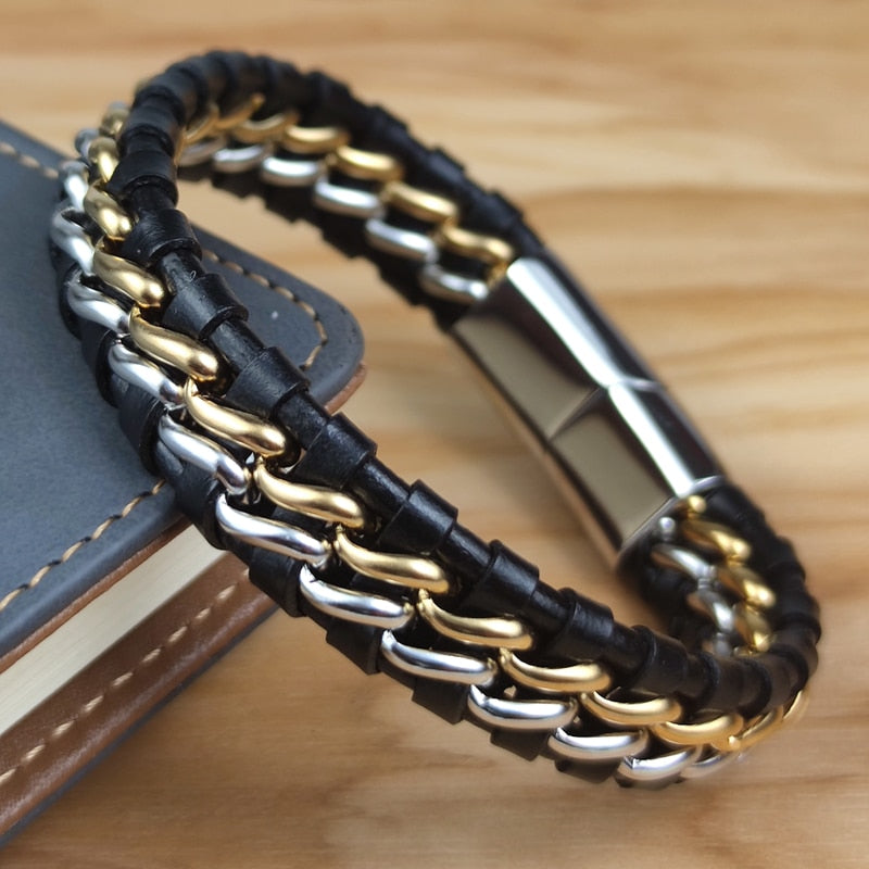 Viking Golden Bts Couple Braclet on Hand Bracelets For Women Stainless Steel Boho Men's Chain Hard Bracelets Jewelry Wholesale