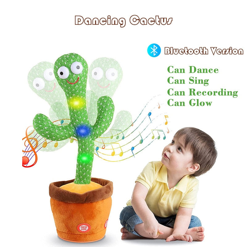 Funny Dancing Cactus Electric Plush Toy 120 Songs Singing Cactus Stuffed Toy Repeat What You Said Childhood Education Doll Gift