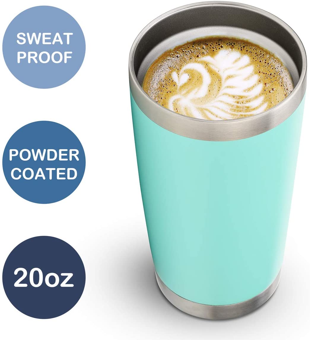 20oz Thermal Beer Mug Cups Stainless Steel Coffee Thermos Water Bottle Vacuum Insulated Leakproof With Lids Tumbler