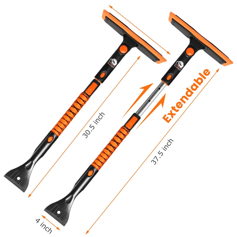 Car Telescoping Snow Brush Ice Scraper For Auto Truck Windshield Windows Short Snow Push 3 In 1 Cleaner Broom Wash Accessories