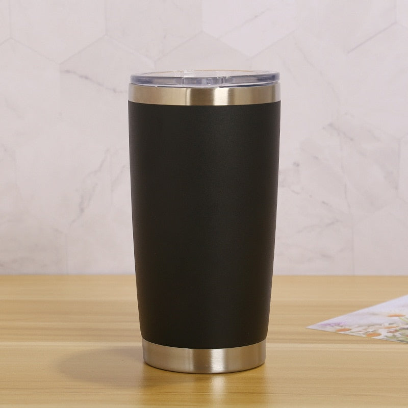 20oz Thermal Beer Mug Cups Stainless Steel Coffee Thermos Water Bottle Vacuum Insulated Leakproof With Lids Tumbler