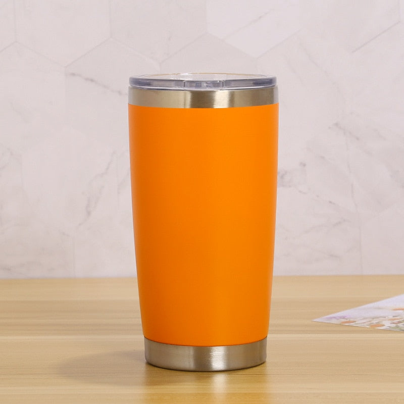 20oz Thermal Beer Mug Cups Stainless Steel Coffee Thermos Water Bottle Vacuum Insulated Leakproof With Lids Tumbler