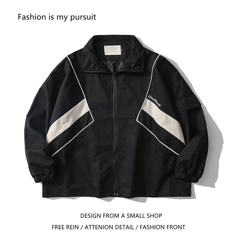 Fashion Brand Autumn Loose Overalls Stand Collar Jacket