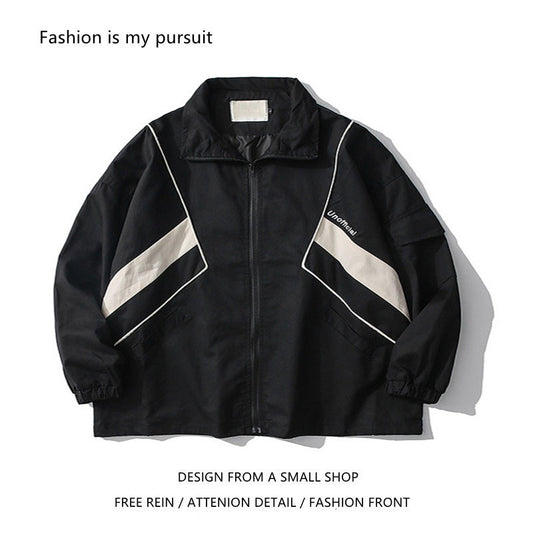 Fashion Brand Autumn Loose Overalls Stand Collar Jacket