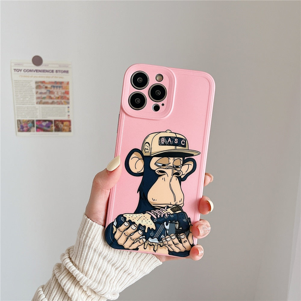 Sports brand shoe NFT Ape Club head portrait Phone Case for iPhone 14 13 Pro Max 12 11 XS Max XR 7 8 Plus luxury Imd Soft Cover