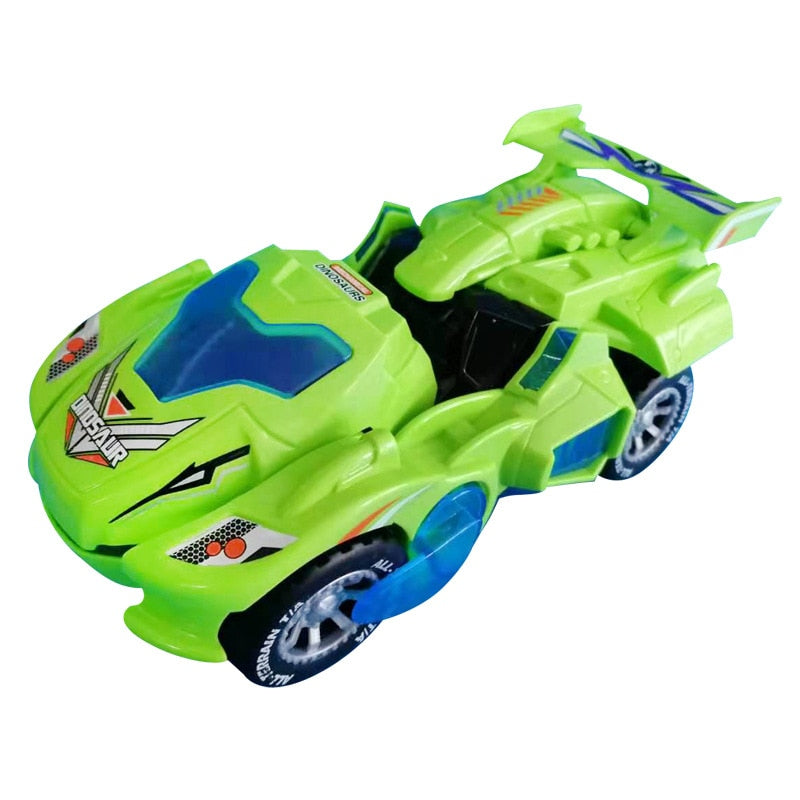 LED Deformed Dinosaur Car Led Car Universal Wheel deform Robot Vehicle Toy With Lights Sounds Christmas Gift for Kids