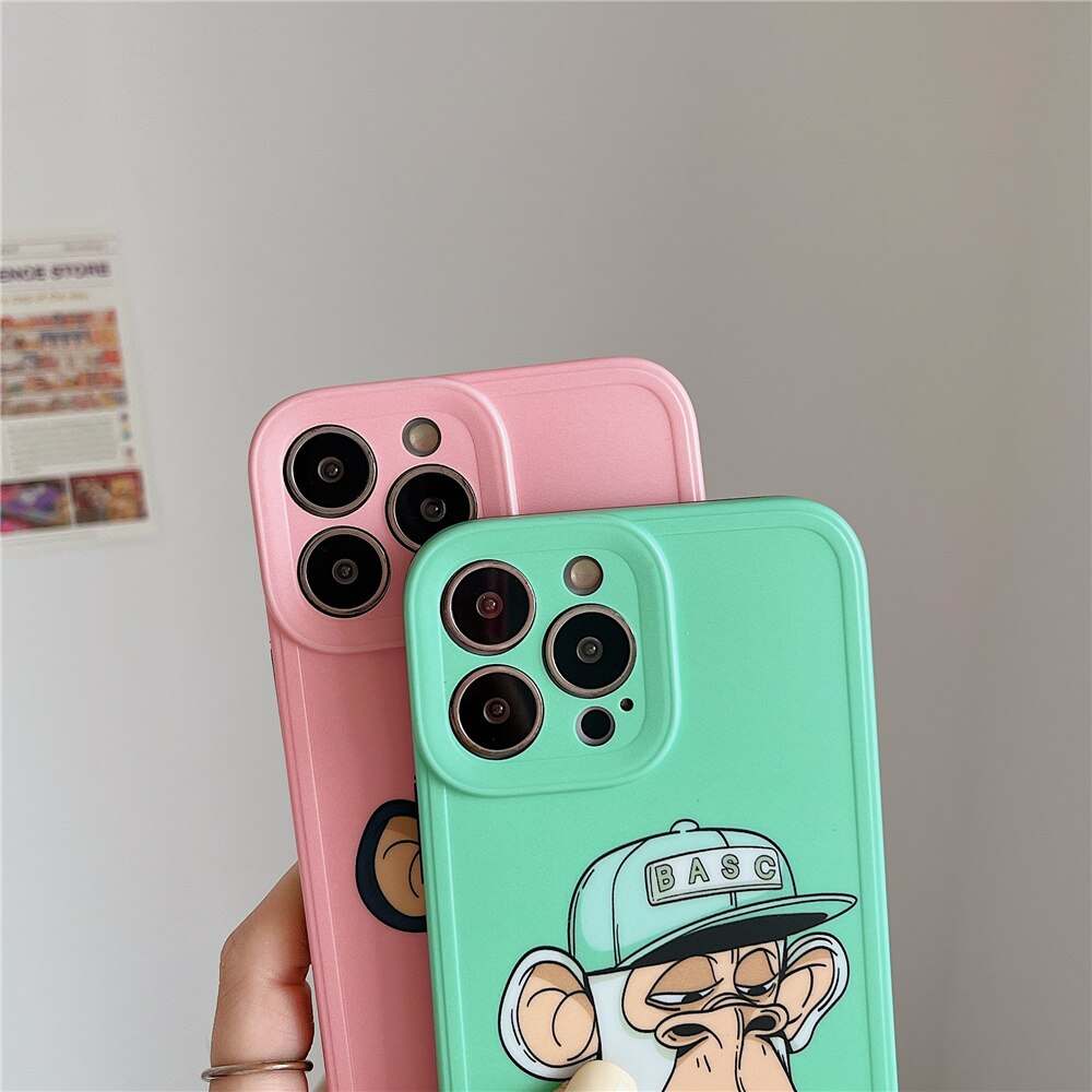 Sports brand shoe NFT Ape Club head portrait Phone Case for iPhone 14 13 Pro Max 12 11 XS Max XR 7 8 Plus luxury Imd Soft Cover