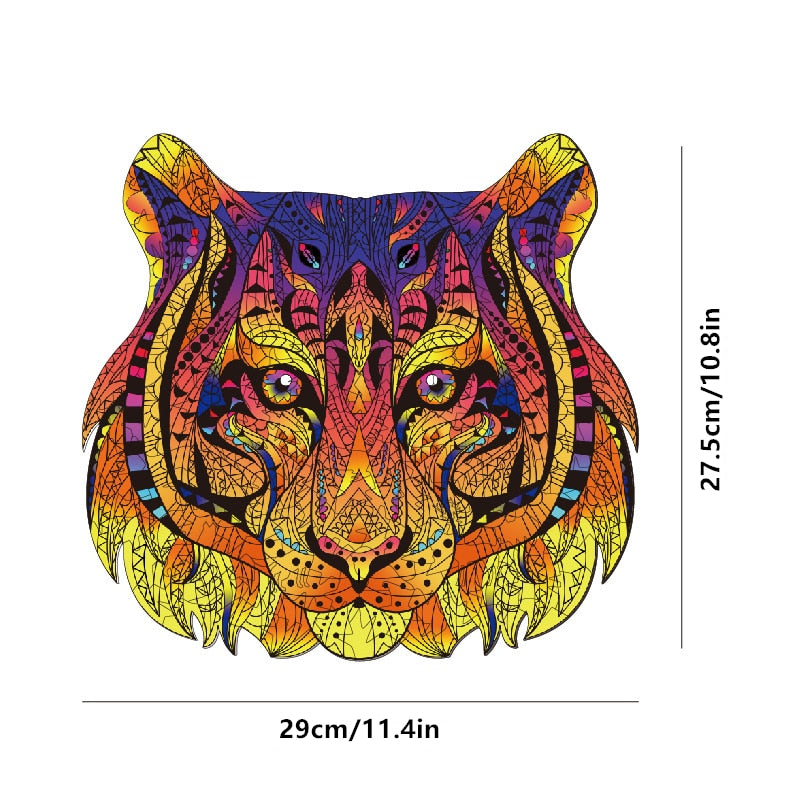 New Lion 3D Wooden Puzzle Children Wooden DIY Crafts Animal Modeling Decompression Toys Classic Toys Eagle Wooden Puzzles