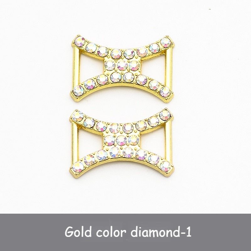 Diamond  AF1 Shoe Decorations Shoelaces Metal Buckle Charms Luxury Rhinestone Shoes Accessories Metal Laces Lock Sneaker 1Pair