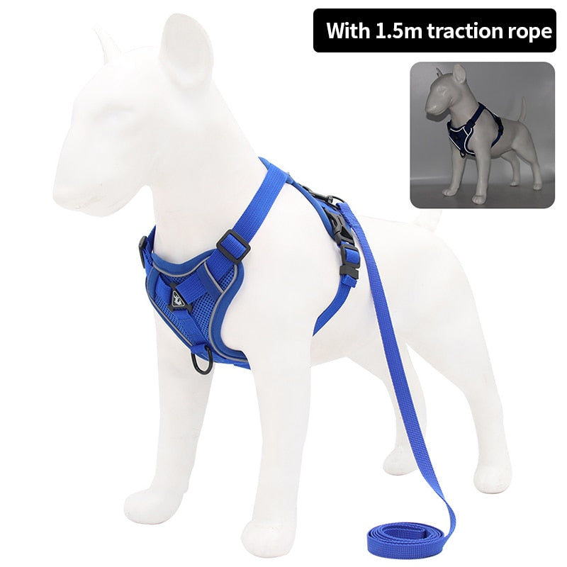 Luminous Pet Leash Adjustable Puppy Harness Dog Vest Collar Dogs Traction Rope With Safety Reflective Strip Dog Accessories