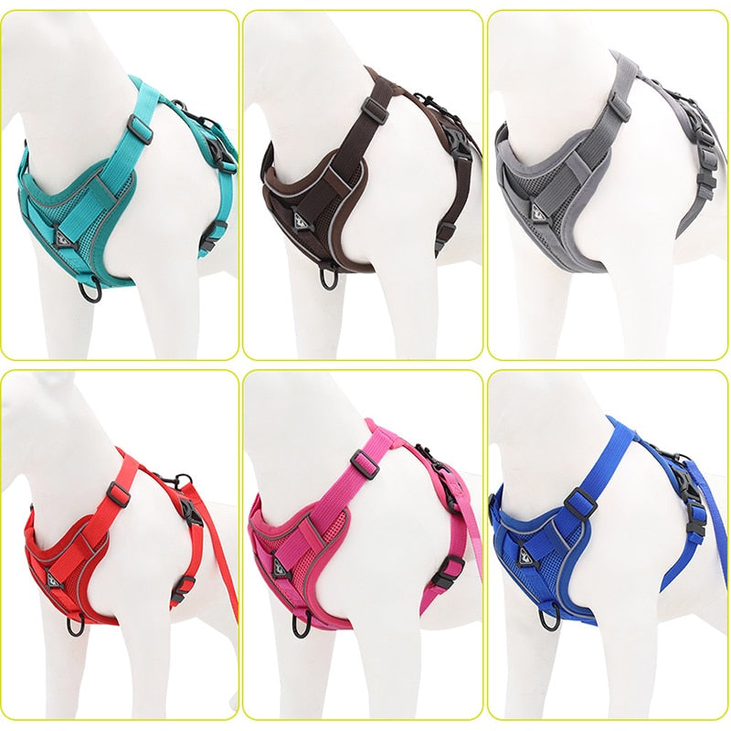 Luminous Pet Leash Adjustable Puppy Harness Dog Vest Collar Dogs Traction Rope With Safety Reflective Strip Dog Accessories