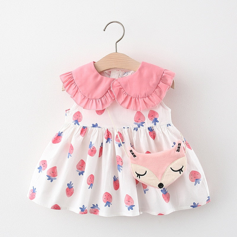 Melario Children's Clothing Baby Girl Clothes Summer Party Clothing for Girls Dress Cherry Dot Princess Dresses Bow Hat Outfits