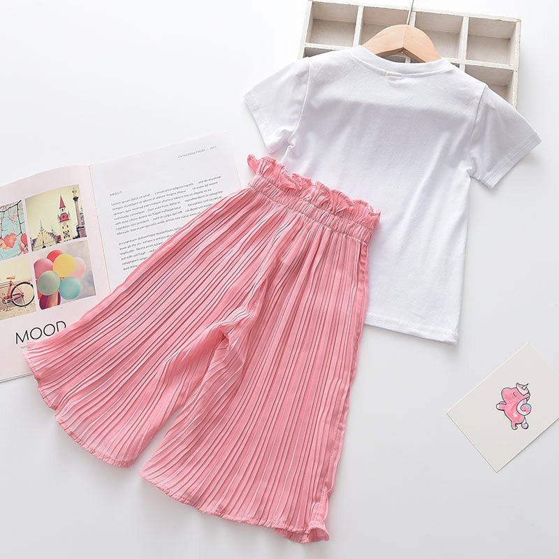 Bear Leader Girls Clothing Sets 2022 Brand Girls Clothes Kids Clothing Sets Unicorn Sequins Chiffon Children Clothing 2Pcs Suits