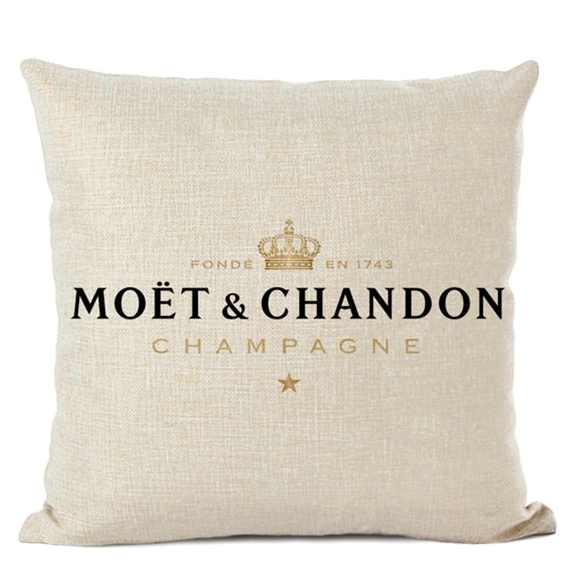 Black Linen Luxury Decorative Pillow Case High Quality Printing Text Luxury White Hotel Home Sofa Cushion Cover 45 * 45CM