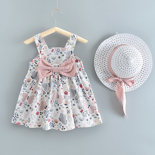 Melario Children's Clothing Baby Girl Clothes Summer Party Clothing for Girls Dress Cherry Dot Princess Dresses Bow Hat Outfits