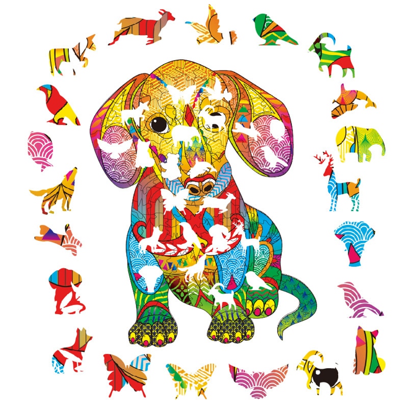 New Lion 3D Wooden Puzzle Children Wooden DIY Crafts Animal Modeling Decompression Toys Classic Toys Eagle Wooden Puzzles