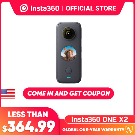 Insta360 ONE X2 Waterproof Action Camera Stabilization, Touch Screen, AI Editing, Live Streaming