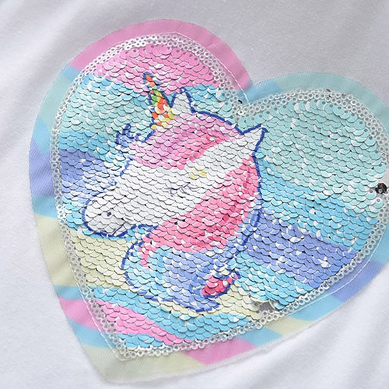 Bear Leader Girls Clothing Sets 2022 Brand Girls Clothes Kids Clothing Sets Unicorn Sequins Chiffon Children Clothing 2Pcs Suits