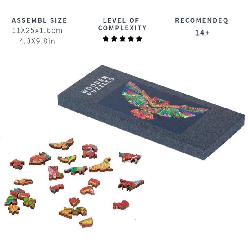 New Lion 3D Wooden Puzzle Children Wooden DIY Crafts Animal Modeling Decompression Toys Classic Toys Eagle Wooden Puzzles
