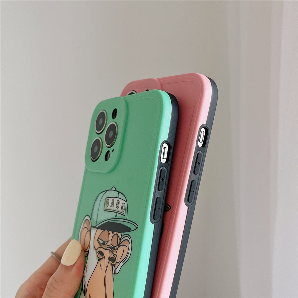 Sports brand shoe NFT Ape Club head portrait Phone Case for iPhone 14 13 Pro Max 12 11 XS Max XR 7 8 Plus luxury Imd Soft Cover