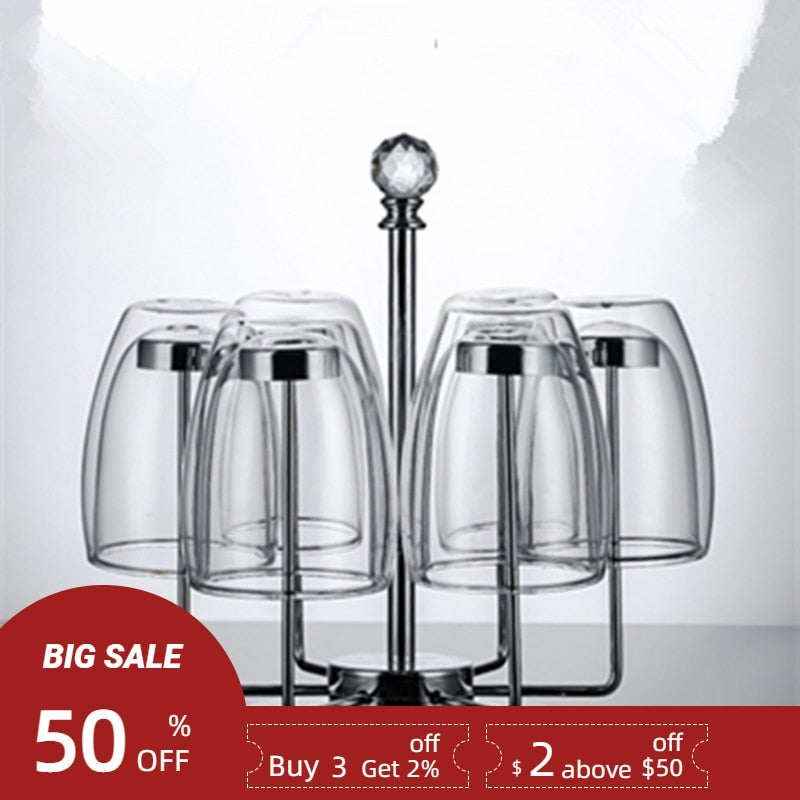 2-4-6Pcs/set  80/250/350/450ML Double Wall Glass Cup Transparent Handmade Heat Resistant Tea Drink Cups Espresso Coffee Cup Set
