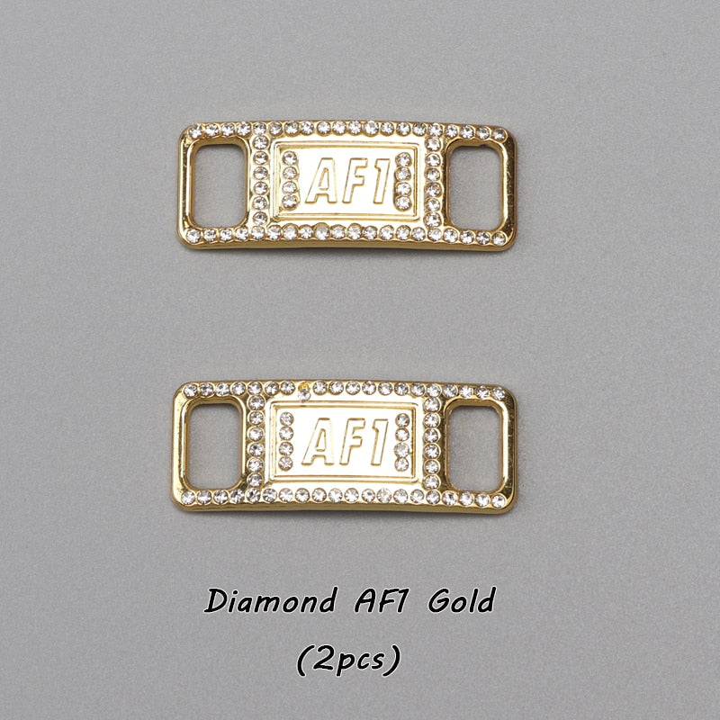 Diamond  AF1 Shoe Decorations Shoelaces Metal Buckle Charms Luxury Rhinestone Shoes Accessories Metal Laces Lock Sneaker 1Pair