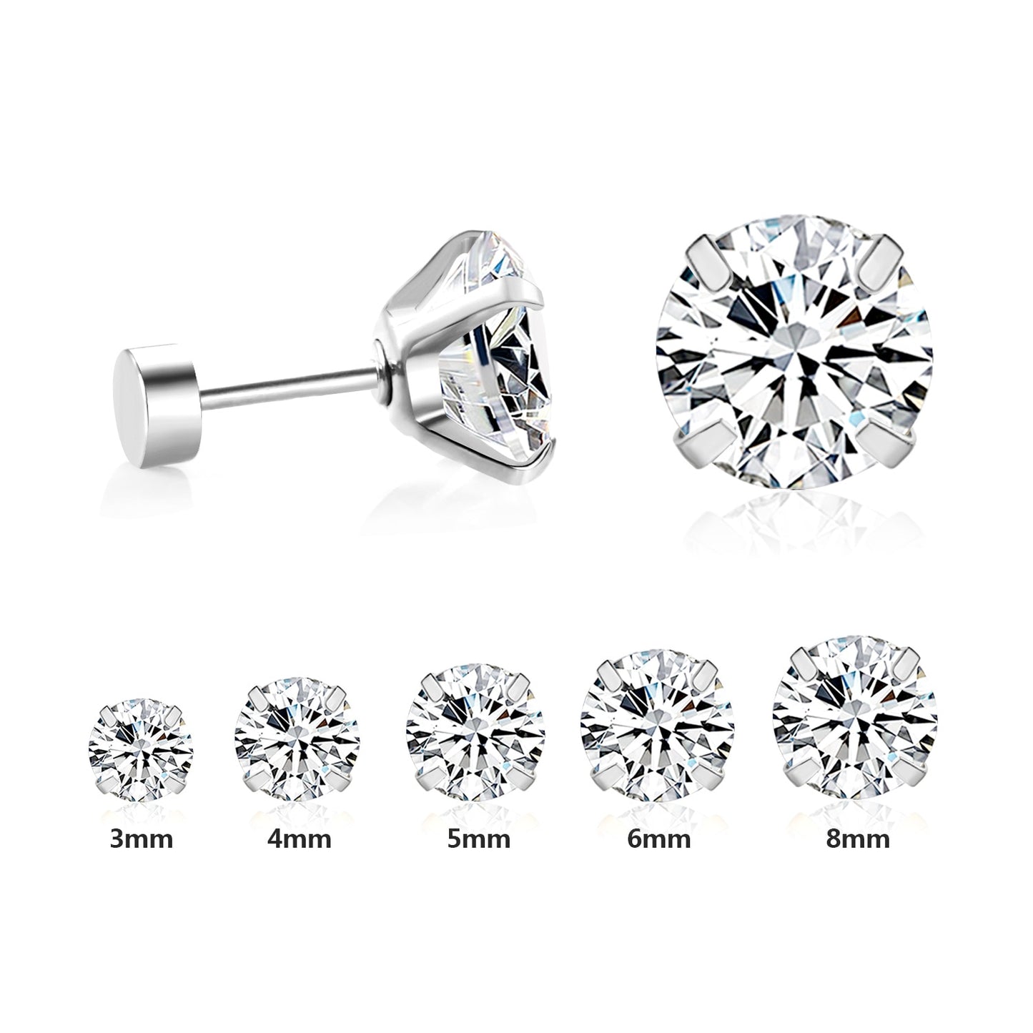 2022 Crystal Earrings for Women Round Gold Silver color Zircon Fashion Jewelry accessories brinco Gift Wholesale