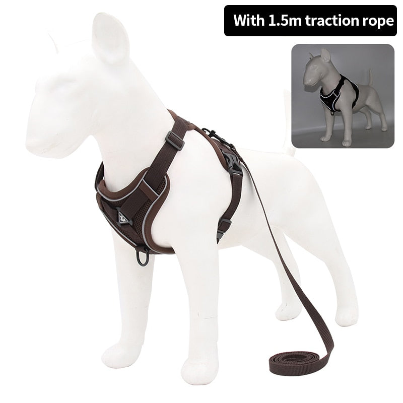 Luminous Pet Leash Adjustable Puppy Harness Dog Vest Collar Dogs Traction Rope With Safety Reflective Strip Dog Accessories