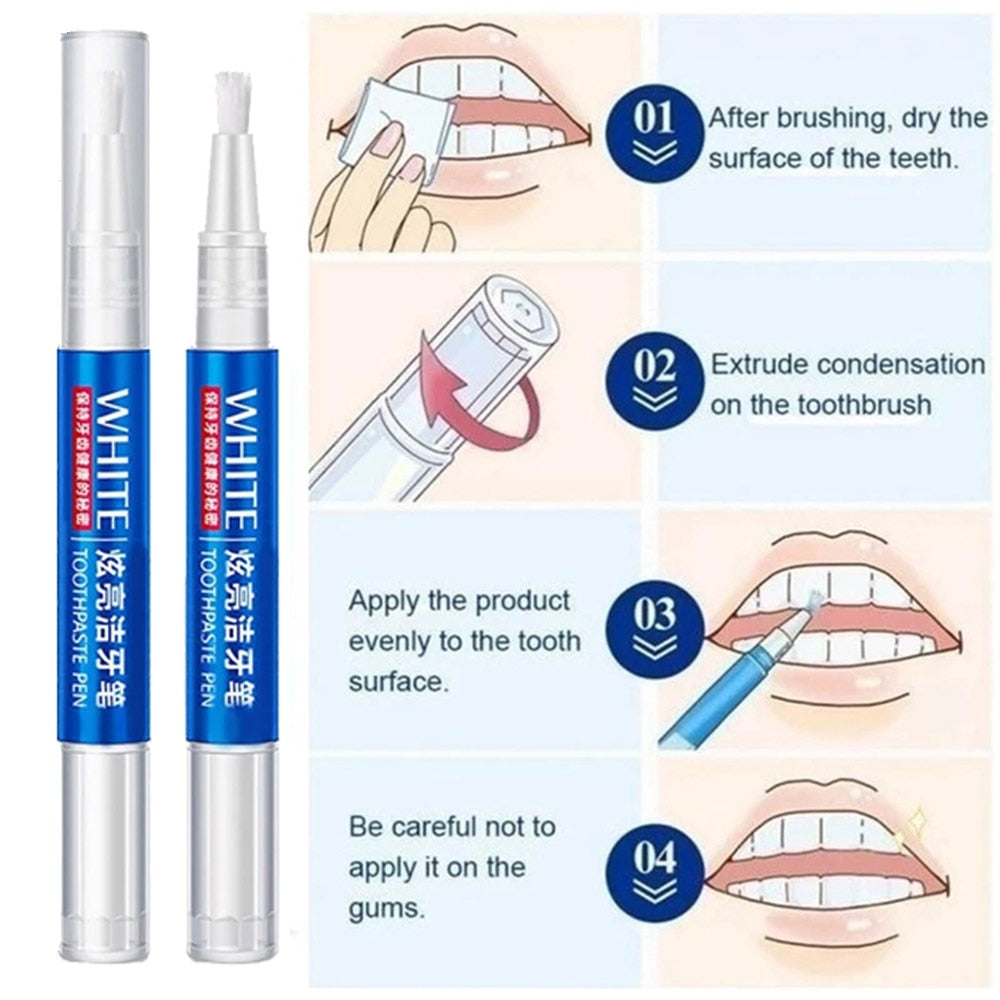 Teeth Whitening Pen Tooth Gel Whitener Bleach Remove Stains Oral Hygiene Cleaning Gel Fresh Breath Whiten Teeth Cleaning Serum