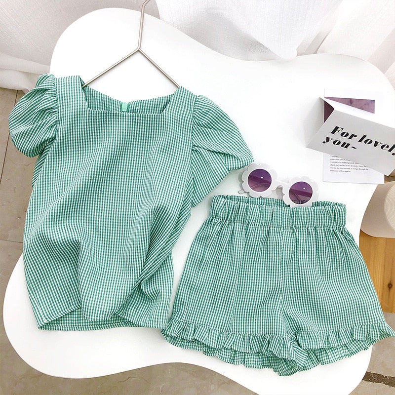 Bear Leader Girls Clothing Sets 2022 Summer Kids Clothes Floral Chiffon Halter+Embroidered Shorts Straw Children Clothing