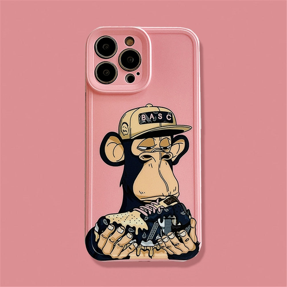 Sports brand shoe NFT Ape Club head portrait Phone Case for iPhone 14 13 Pro Max 12 11 XS Max XR 7 8 Plus luxury Imd Soft Cover