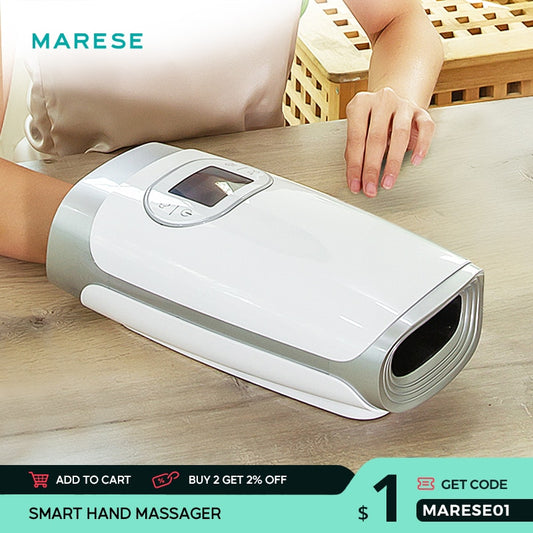 MARESE Electric Hand Massage Device Heat Air Compression Palm Massager Beauty Finger Wrist Spa Relax Pain Relief Girlfriend Gift