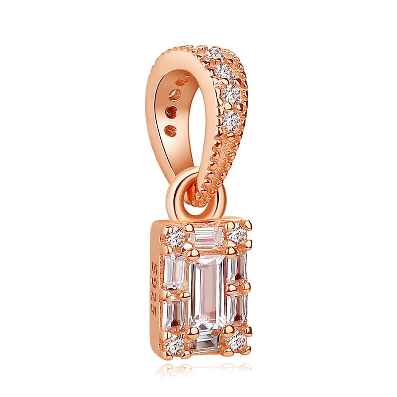 Fashion Rose Gold Tree Feather Heart Charms Beads Fit Original Bracelet Women 925 Sterling Silver Jewelry Accessories